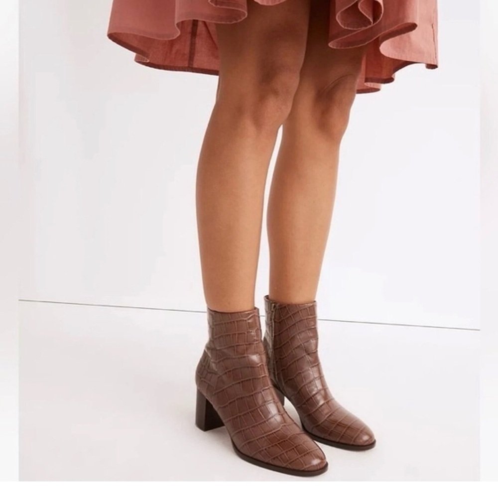 Madewell The Mira Side-Seam Ankle Boot Chocolate Brown Leather Women’s US 7.5